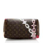 Louis Vuitton Limited Edition Monogram Canvas Chain Flower Speedy 30 Satchel (SHF-18397)