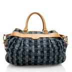 Louis Vuitton Limited Edition Monogram Denim Porte Epaule Raye GM Satchel (SHF-18305)