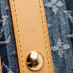 Louis Vuitton Limited Edition Monogram Denim Porte Epaule Raye GM Satchel (SHF-18305)