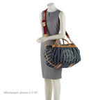 Louis Vuitton Limited Edition Monogram Denim Porte Epaule Raye GM Satchel (SHF-18305)