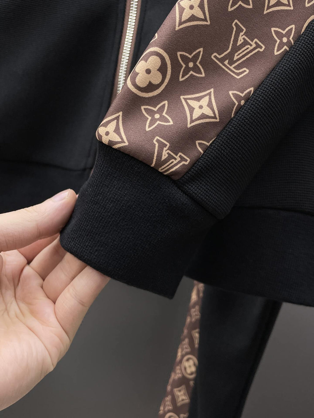 Louis Vuitton Monogram Block Technical Jersey Tracksuit Black
