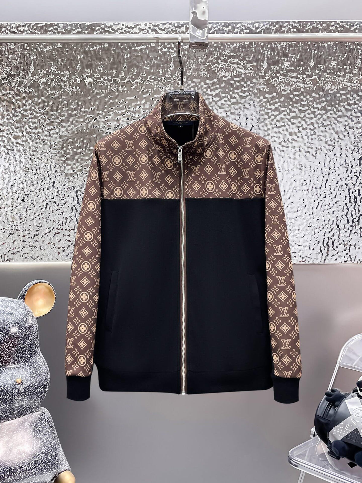 Louis Vuitton Monogram Block Technical Jersey Tracksuit Black