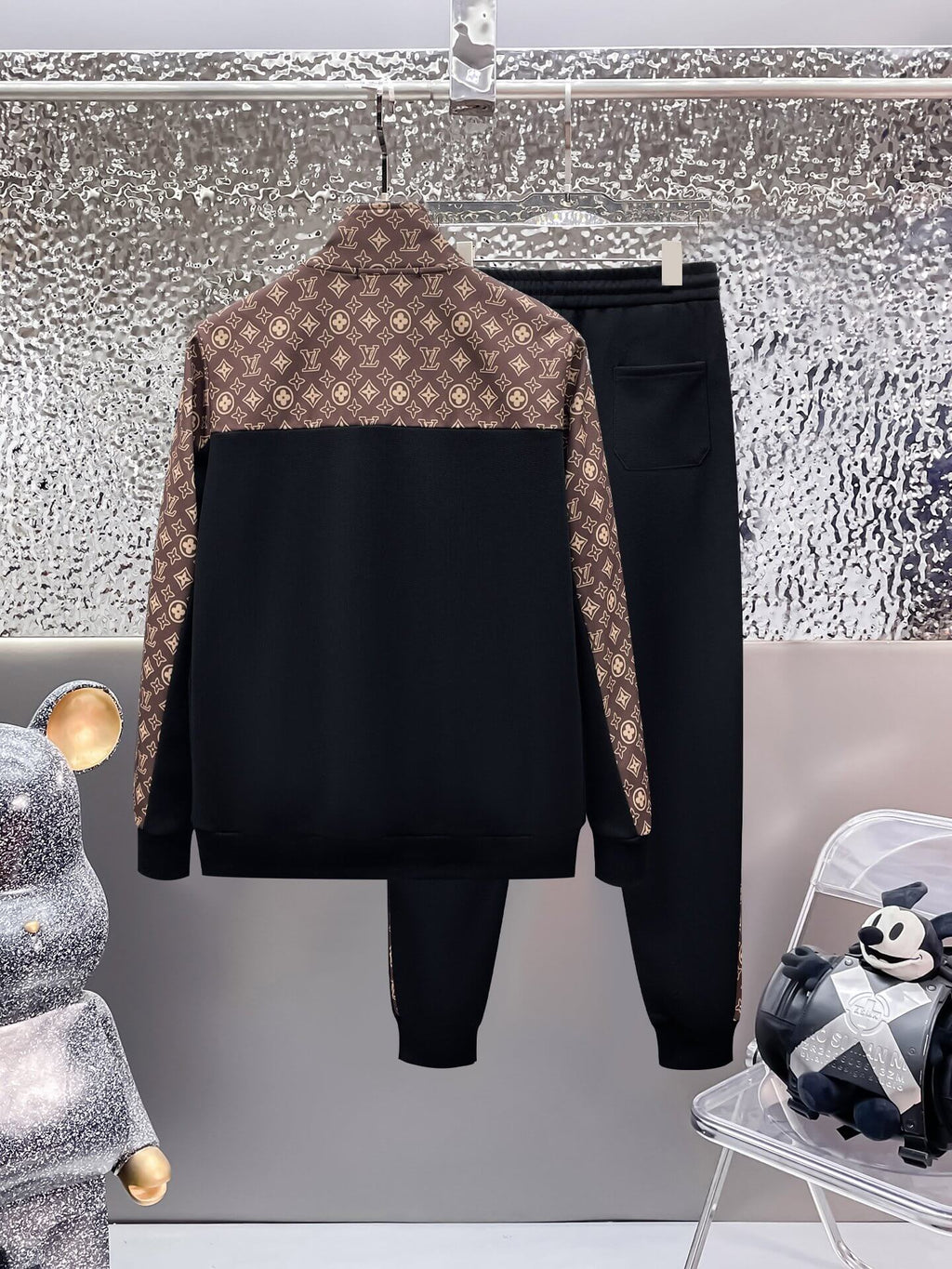 Louis Vuitton Monogram Block Technical Jersey Tracksuit Black