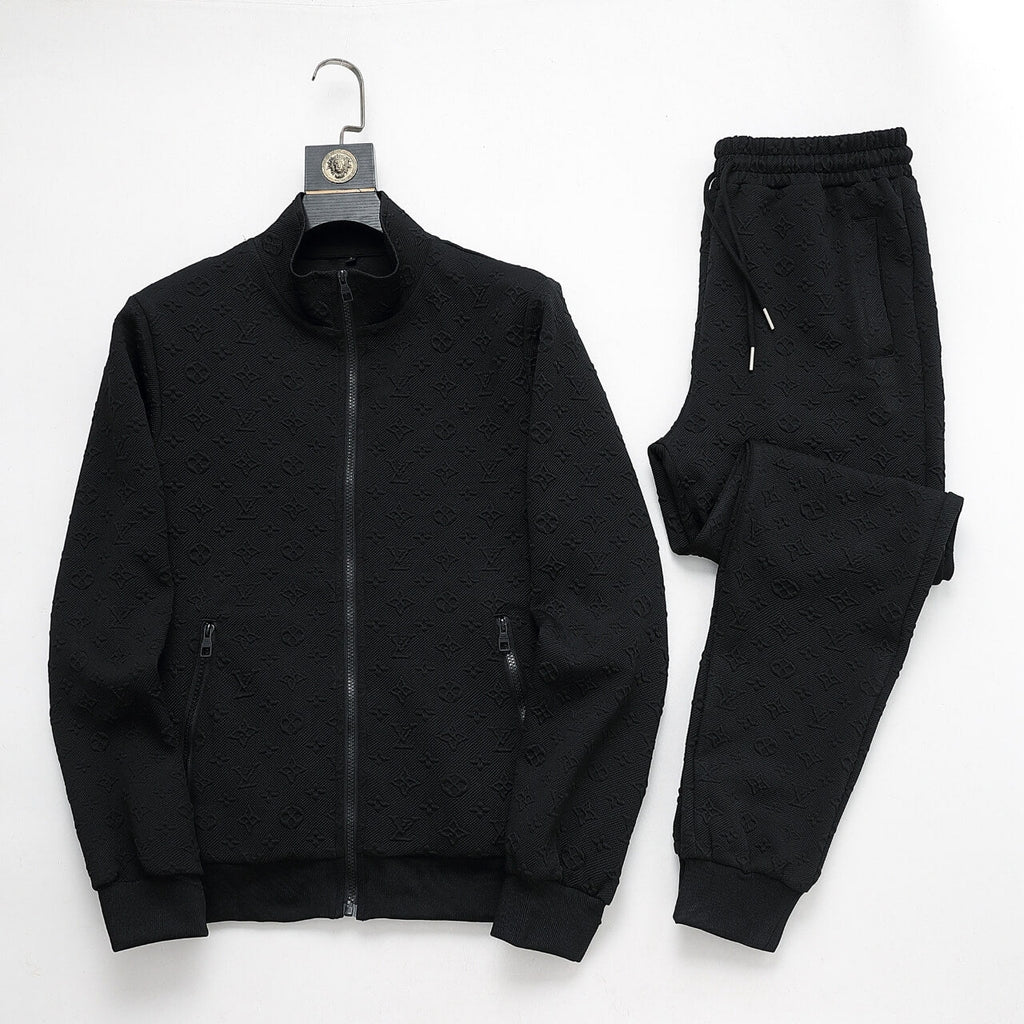 Louis Vuitton Monogram Embossed Technical Tracksuit Black
