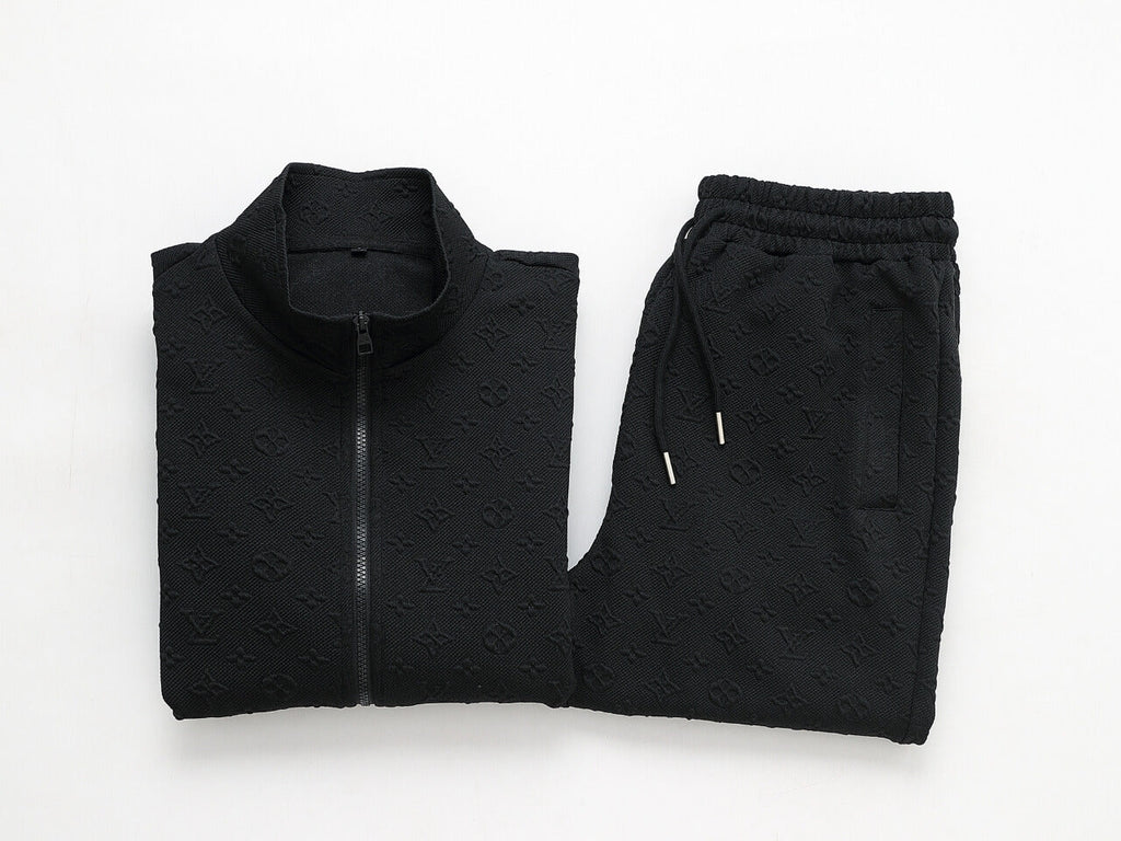 Louis Vuitton Monogram Embossed Technical Tracksuit Black