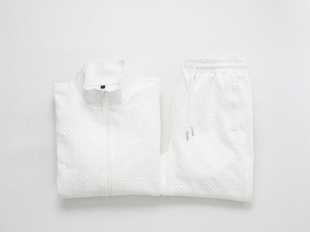 Louis Vuitton Monogram Embossed Technical Tracksuit White