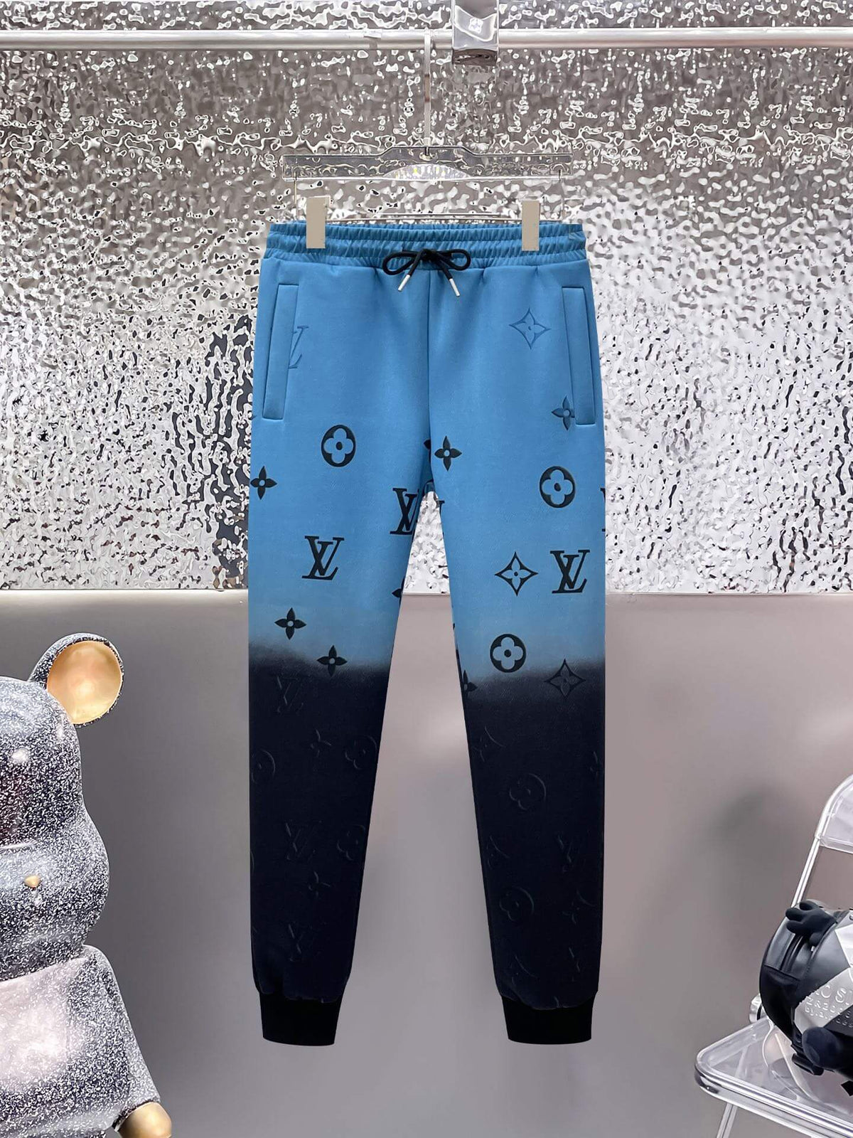 Louis Vuitton Monogram Gradient Embossed Tracksuit Blue Black