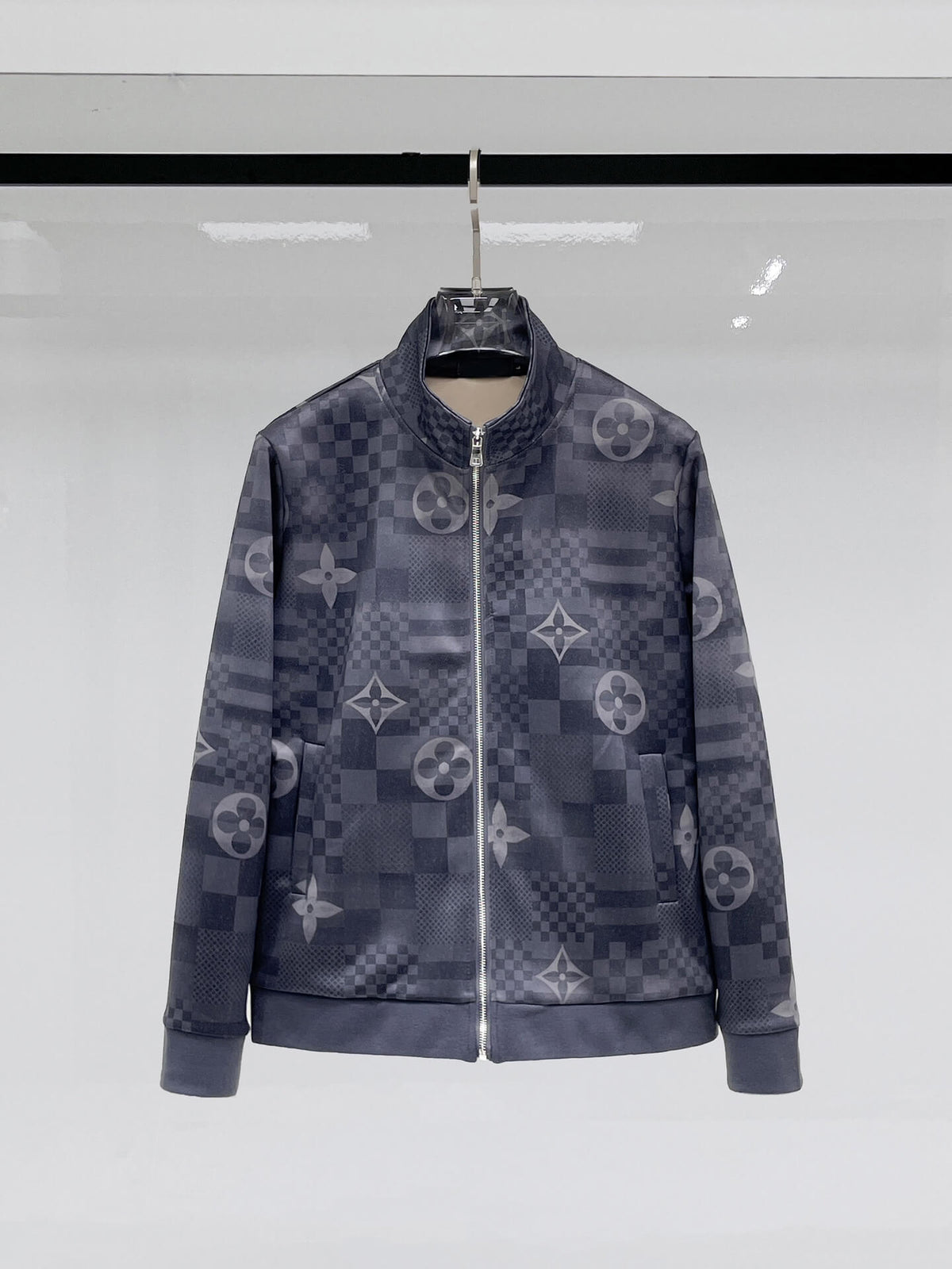 Louis Vuitton Monogram Patchwork Technical Jersey Tracksuit Grey Blue