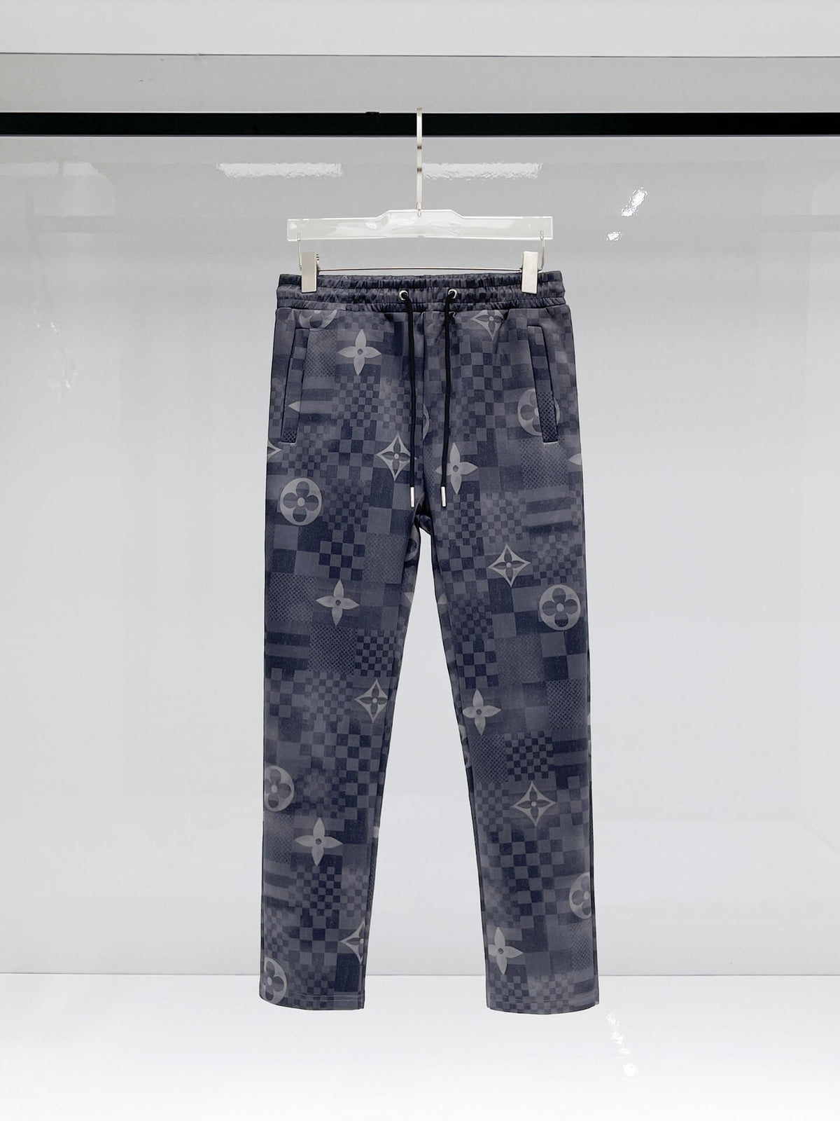 Louis Vuitton Monogram Patchwork Technical Jersey Tracksuit Grey Blue