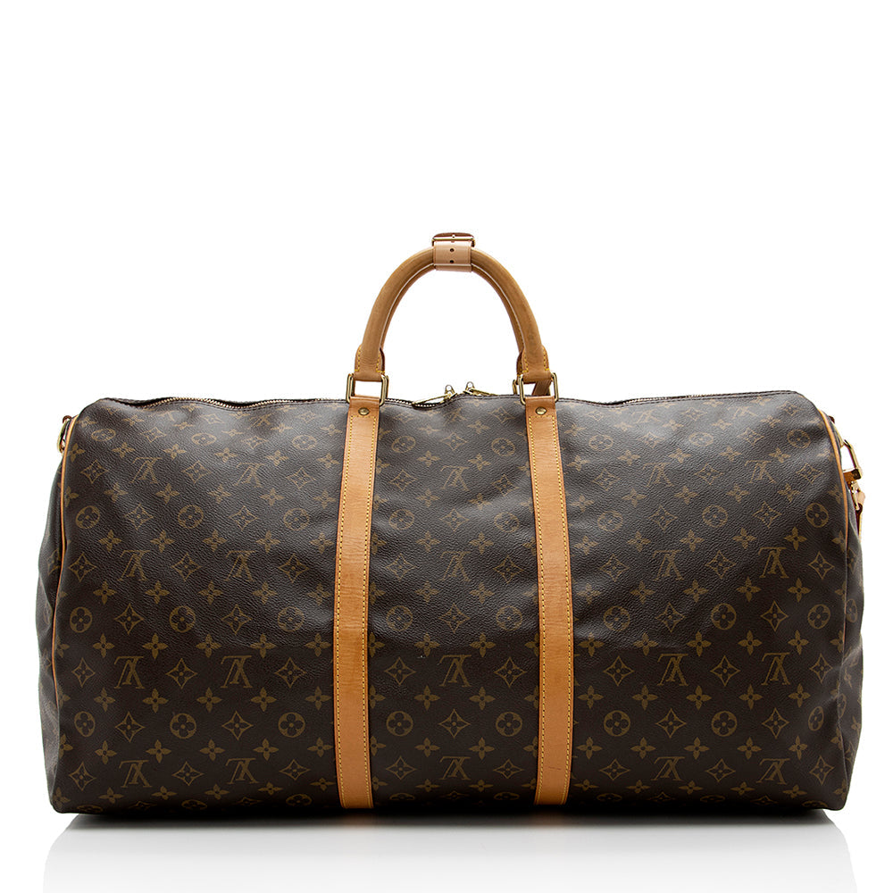 Louis Vuitton Vintage Monogram Canvas Keepall Bandouliere 60 Duffel Bag (SHF-17040)