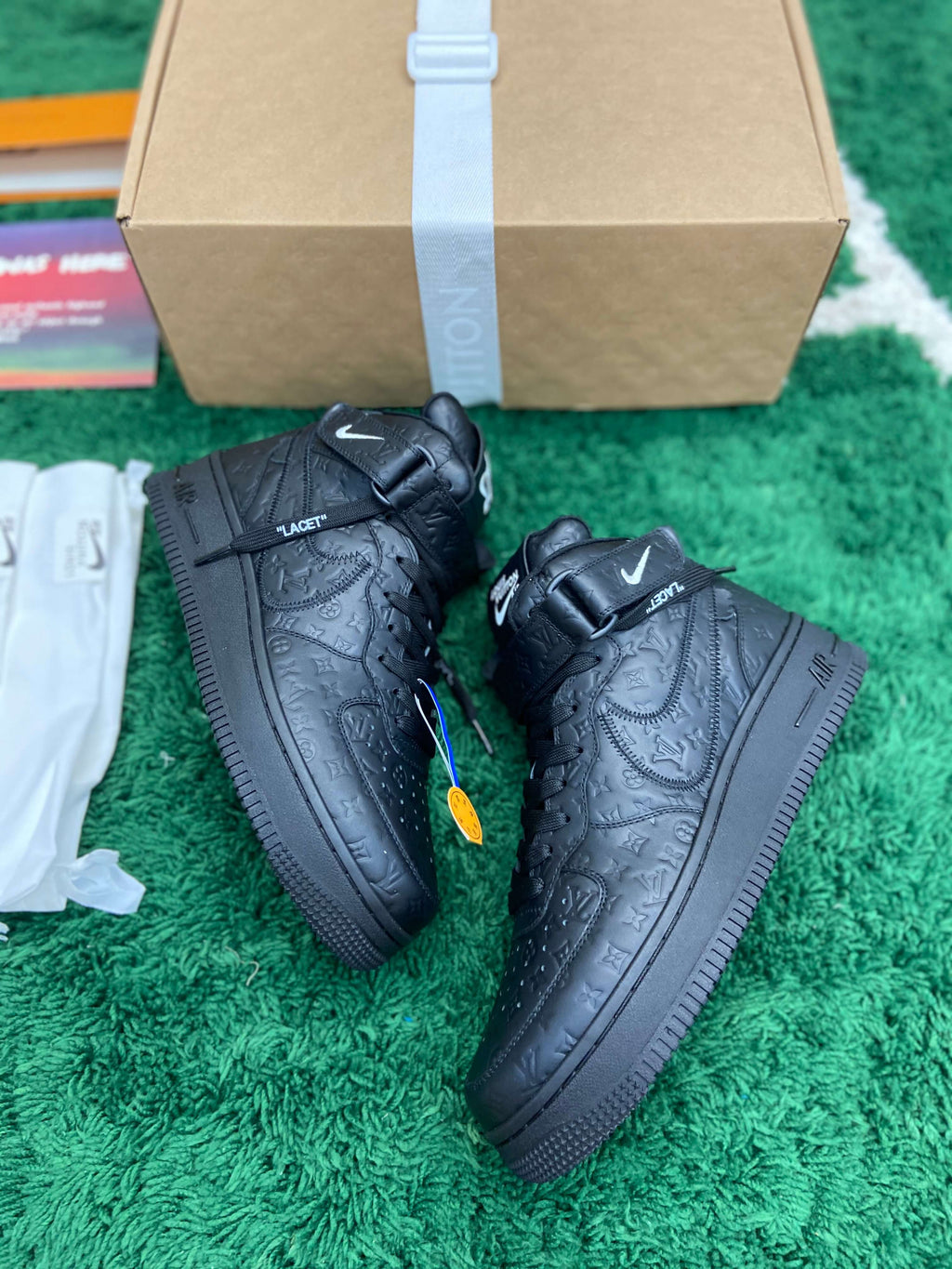 Louis Vuitton x Nike Air Force 1 Mid by Virgil Abloh – Triple Black Monogram