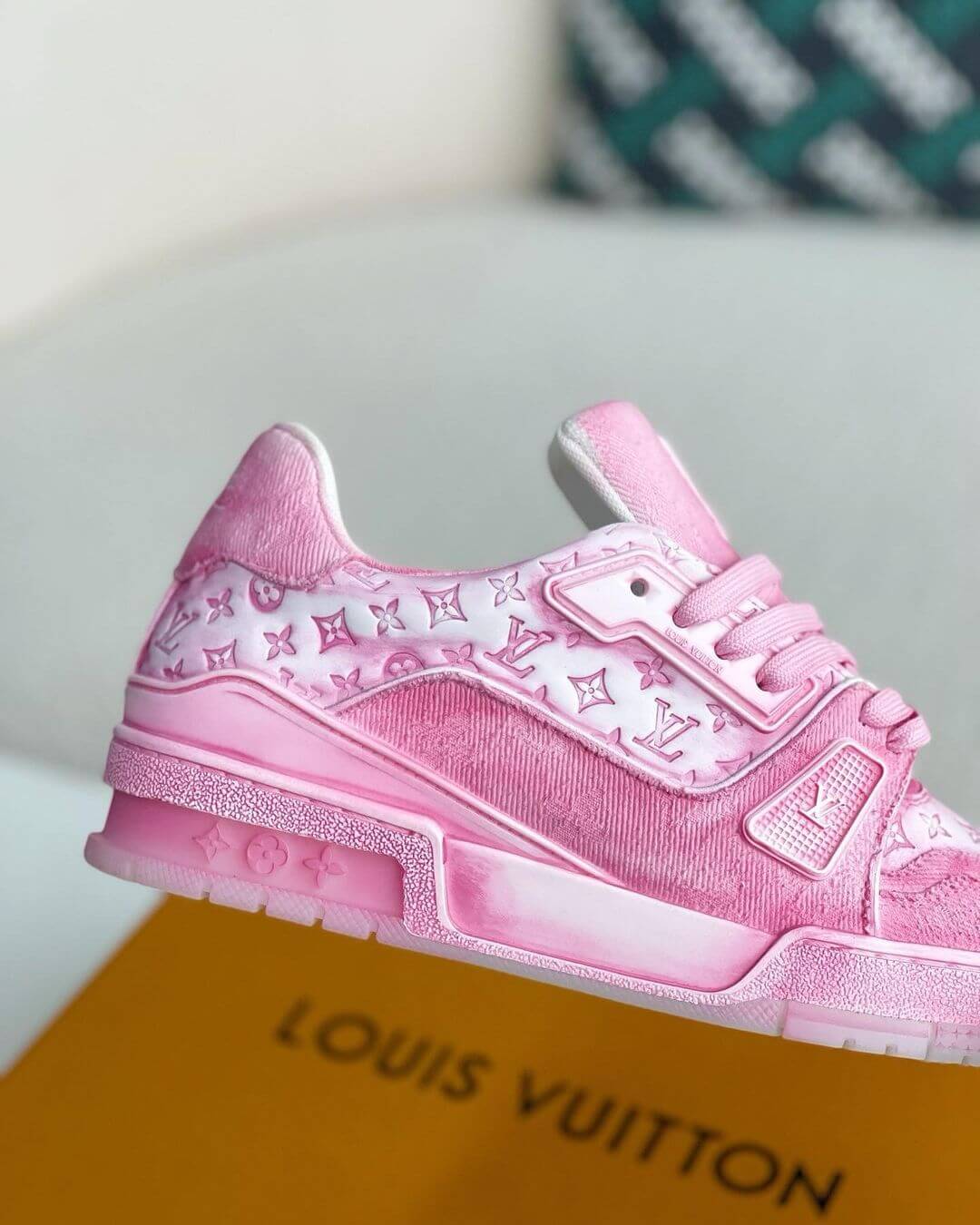 Louis Vuitton LV Denim Pink Trainer Sneaker