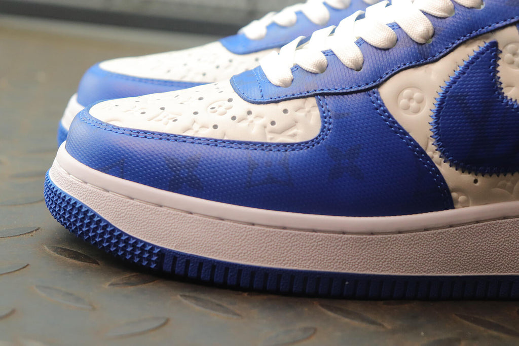 Louis Vuitton X Nike Air Force 1 Low Blue White Sneakers