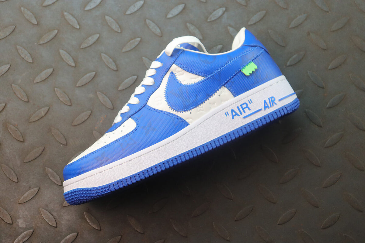 Louis Vuitton X Nike Air Force 1 Low Blue White Sneakers