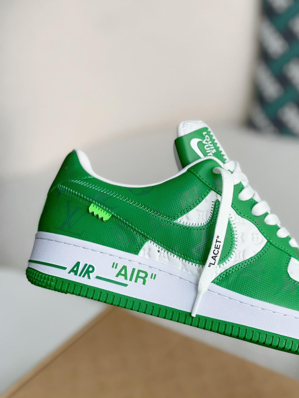 Louis Vuitton x Nike Air Force 1 Low Green White Monogram