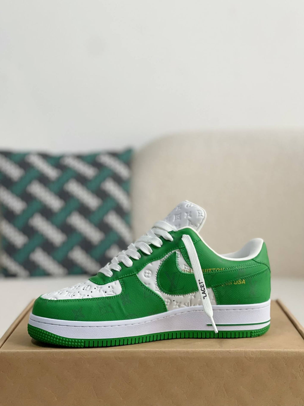 Louis Vuitton x Nike Air Force 1 Low Green White Monogram