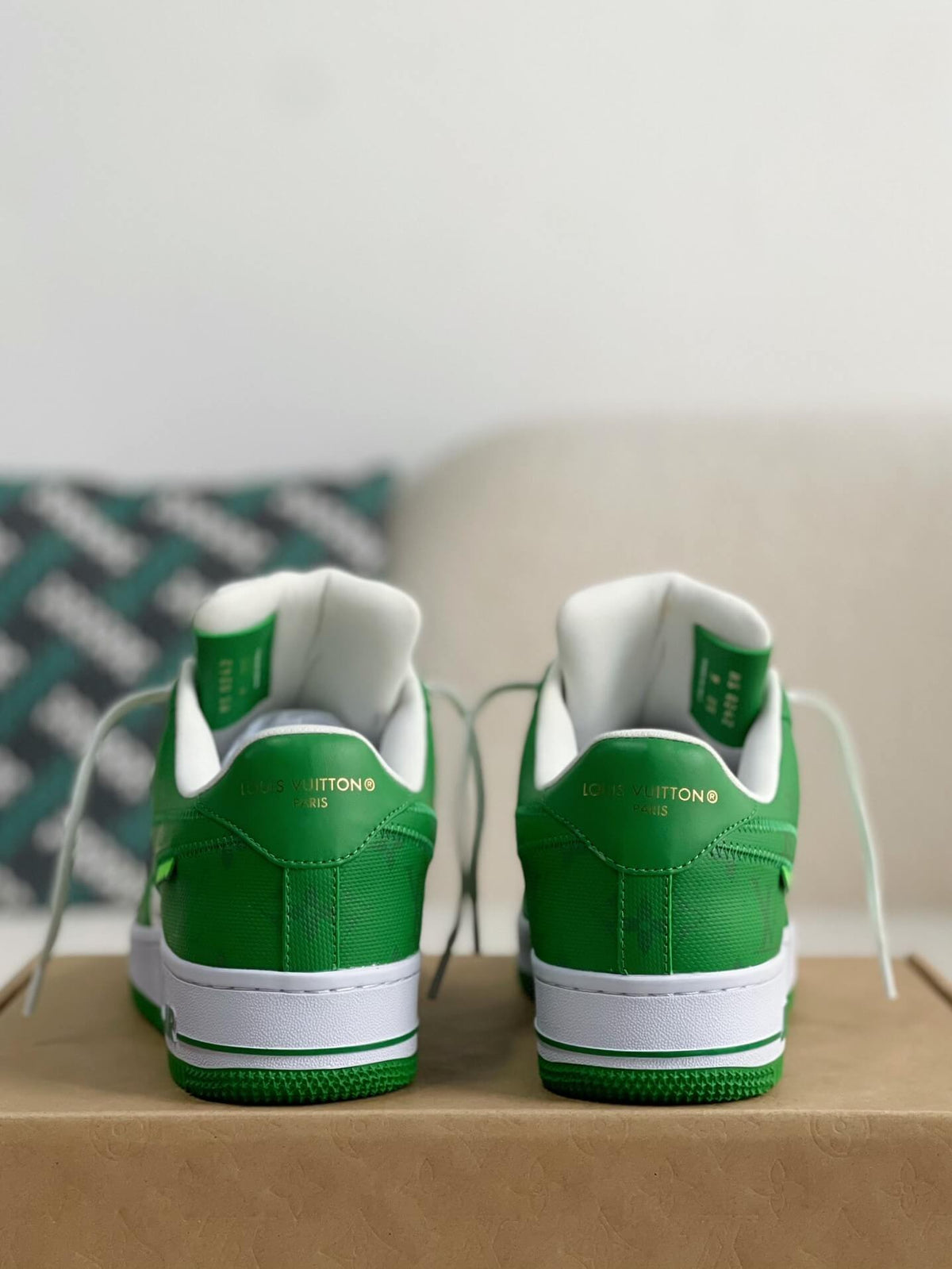 Louis Vuitton x Nike Air Force 1 Low Green White Monogram