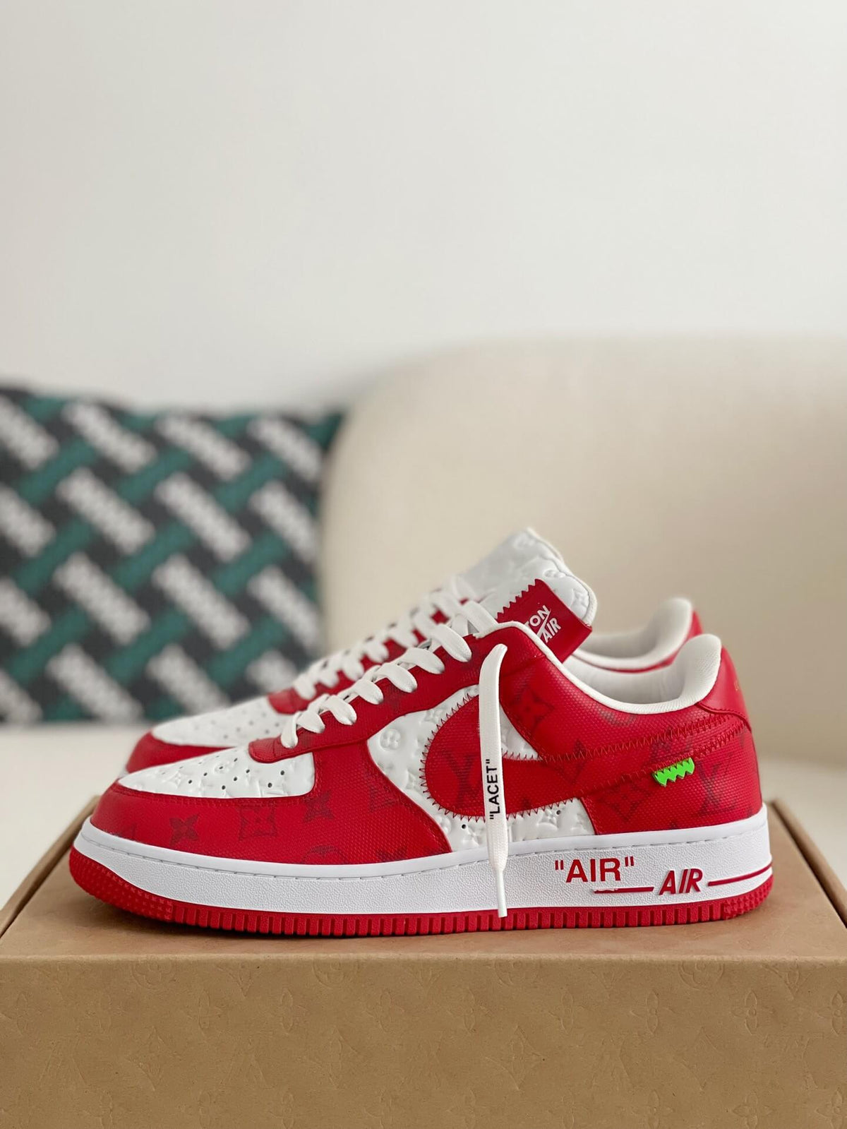 Louis Vuitton x Nike Air Force 1 Low Red White Monogram