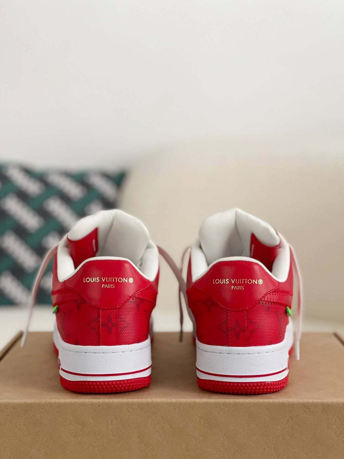 Louis Vuitton x Nike Air Force 1 Low Red White Monogram