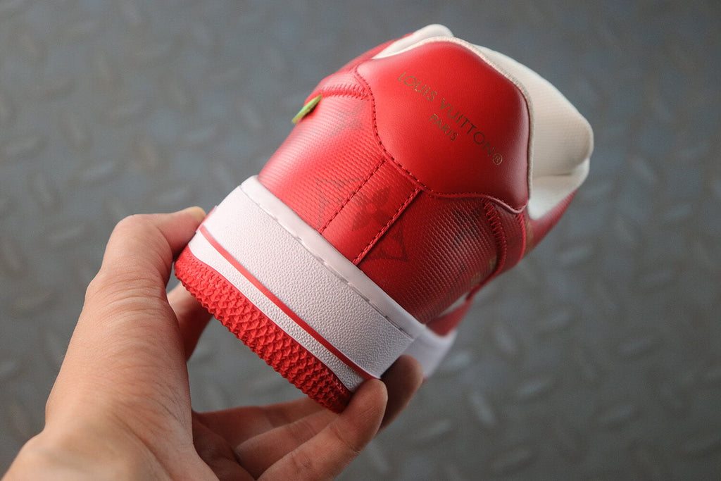 Louis Vuitton x Nike Air Force 1 Low Red White Monogram