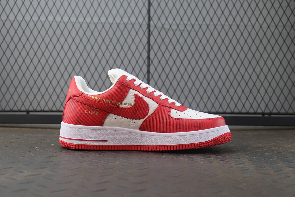Louis Vuitton x Nike Air Force 1 Low Red White Monogram
