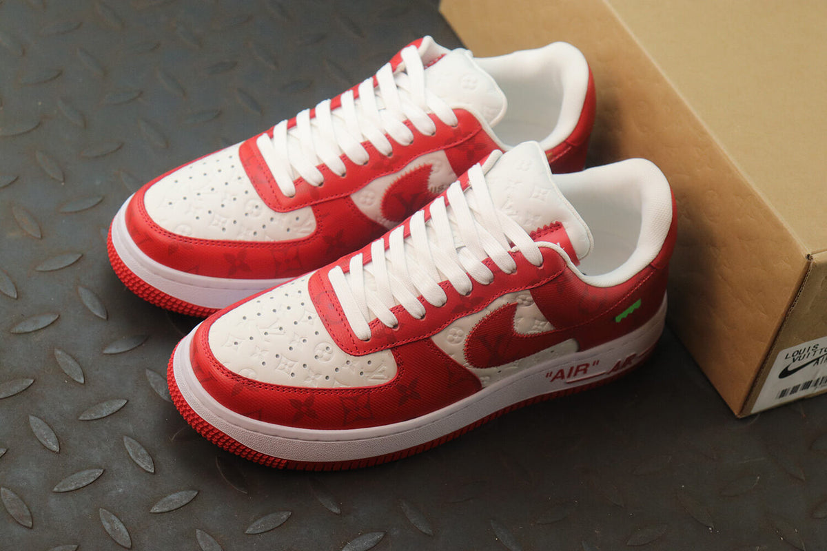 Louis Vuitton x Nike Air Force 1 Low Red White Monogram