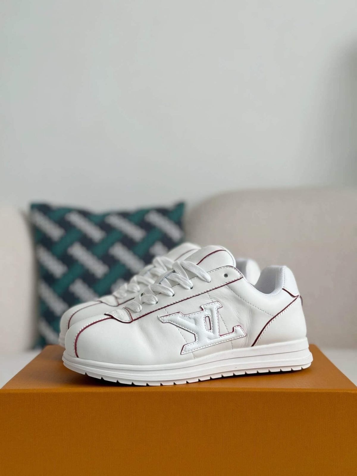 Louis Vuitton LV Butter Sneaker 'White/Burgundy'