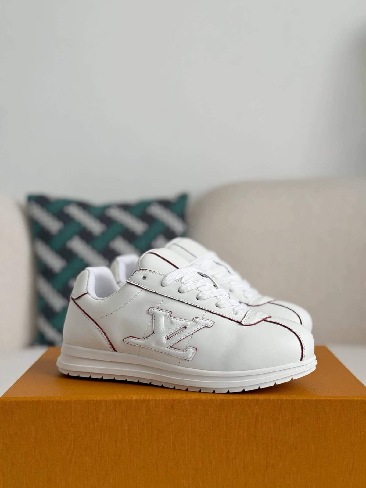 Louis Vuitton LV Butter Sneaker 'White/Burgundy'