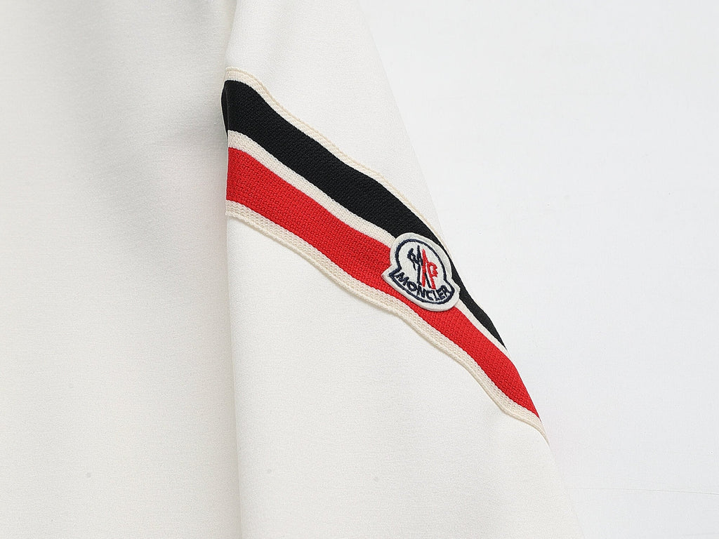Moncler Tricolor Striped Patch Technical Tracksuit White