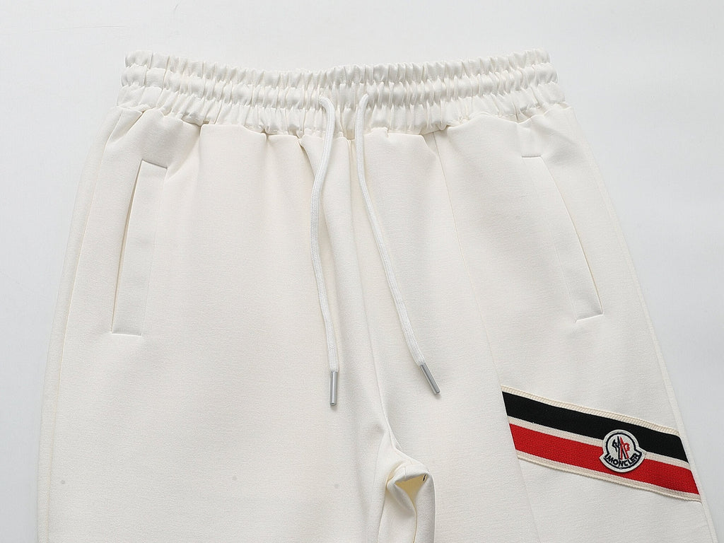 Moncler Tricolor Striped Patch Technical Tracksuit White