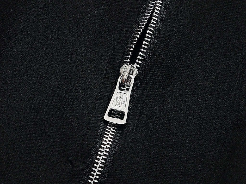 Moncler Tricolor Striped Patch Tracksuit Black Technical Jersey