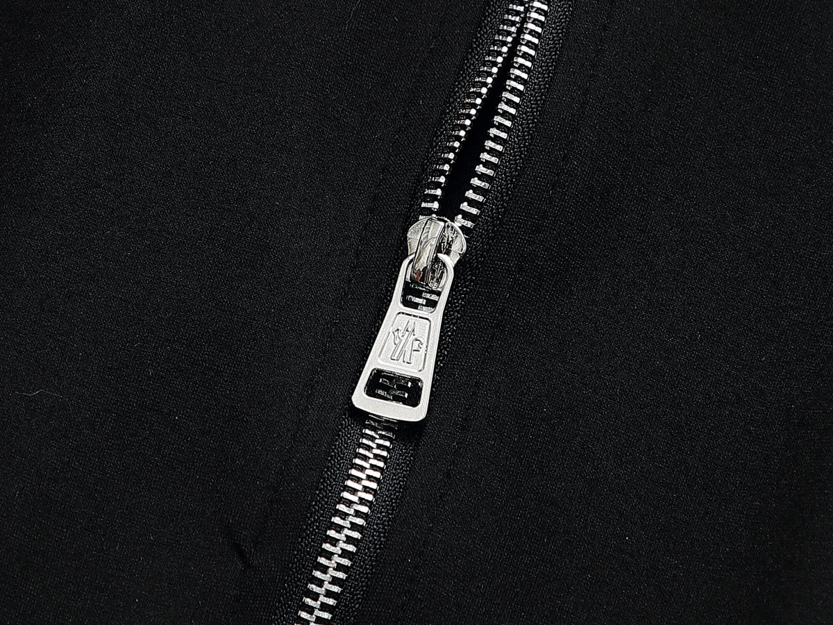 Moncler Tricolor Striped Patch Tracksuit Black Technical Jersey