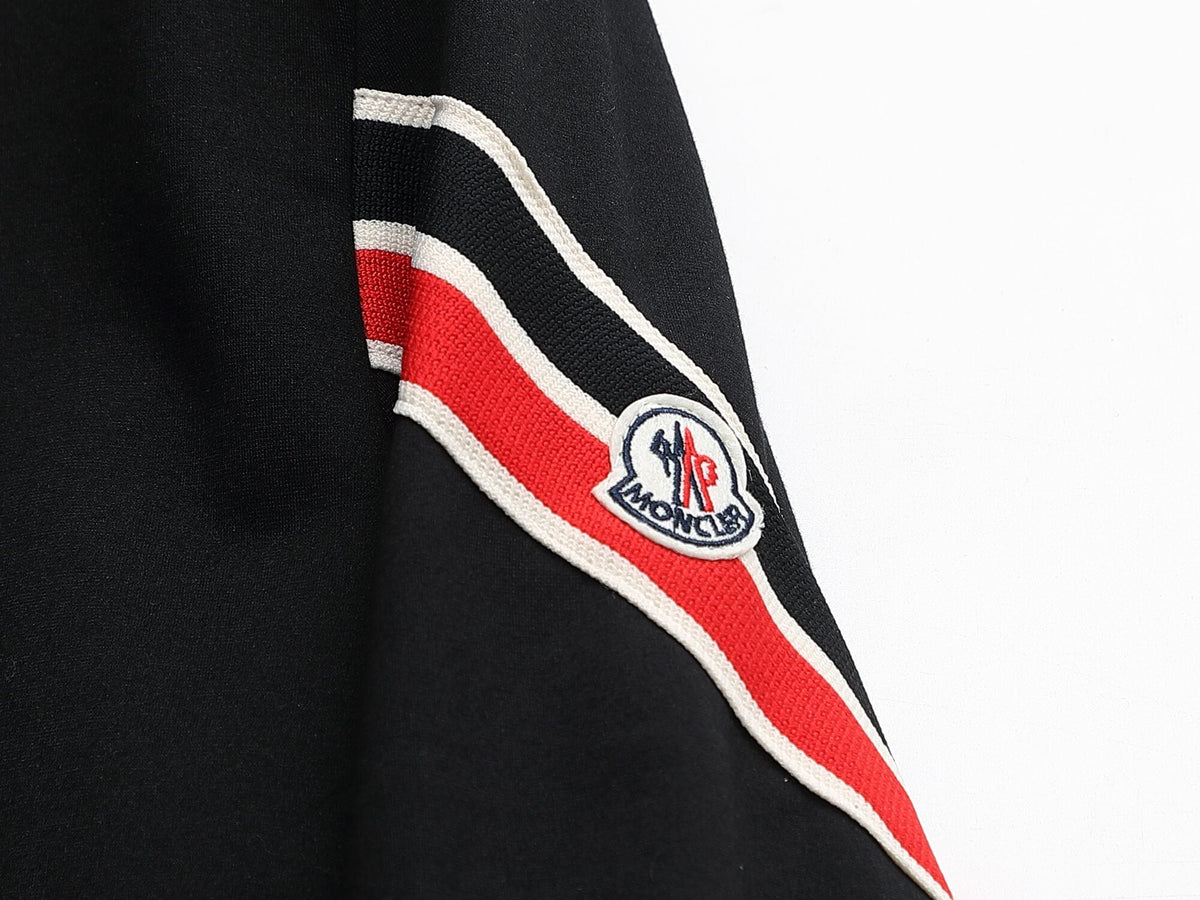 Moncler Tricolor Striped Patch Tracksuit Black Technical Jersey