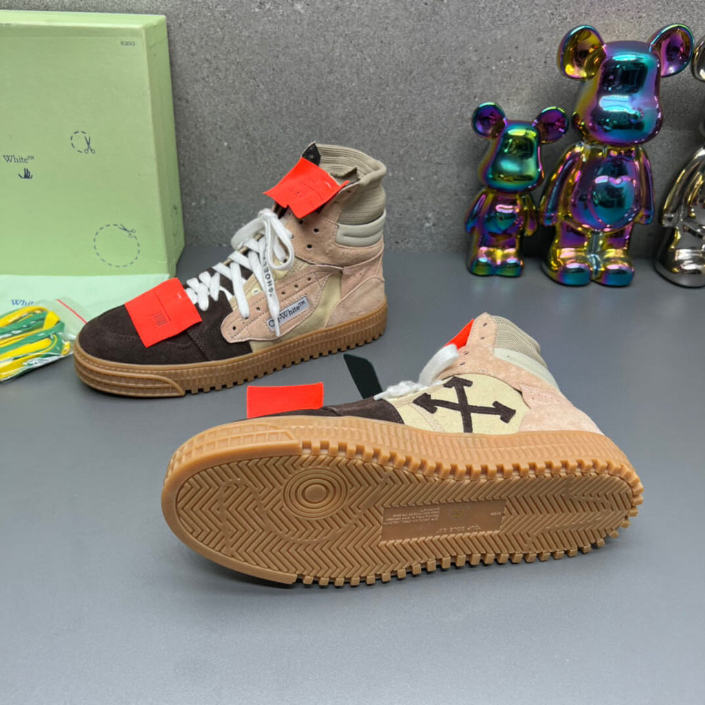 Off-White Off-Court 3.0  Suede Canvas Beige Dark High-Top Sneaker