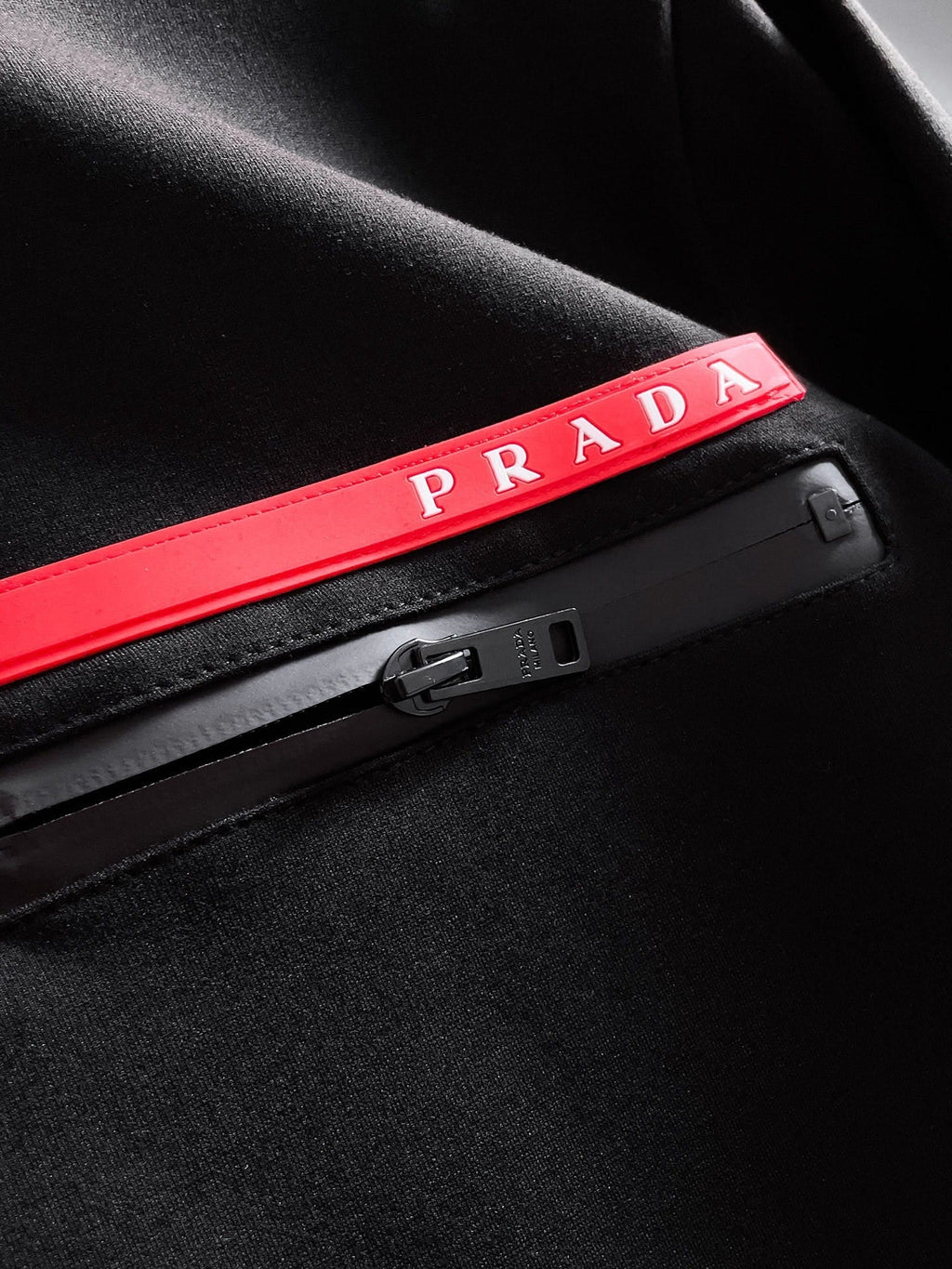 Prada Linea Rossa Tracksuit Set - Black Technical Knit Zip Jacket & Jogger Suit