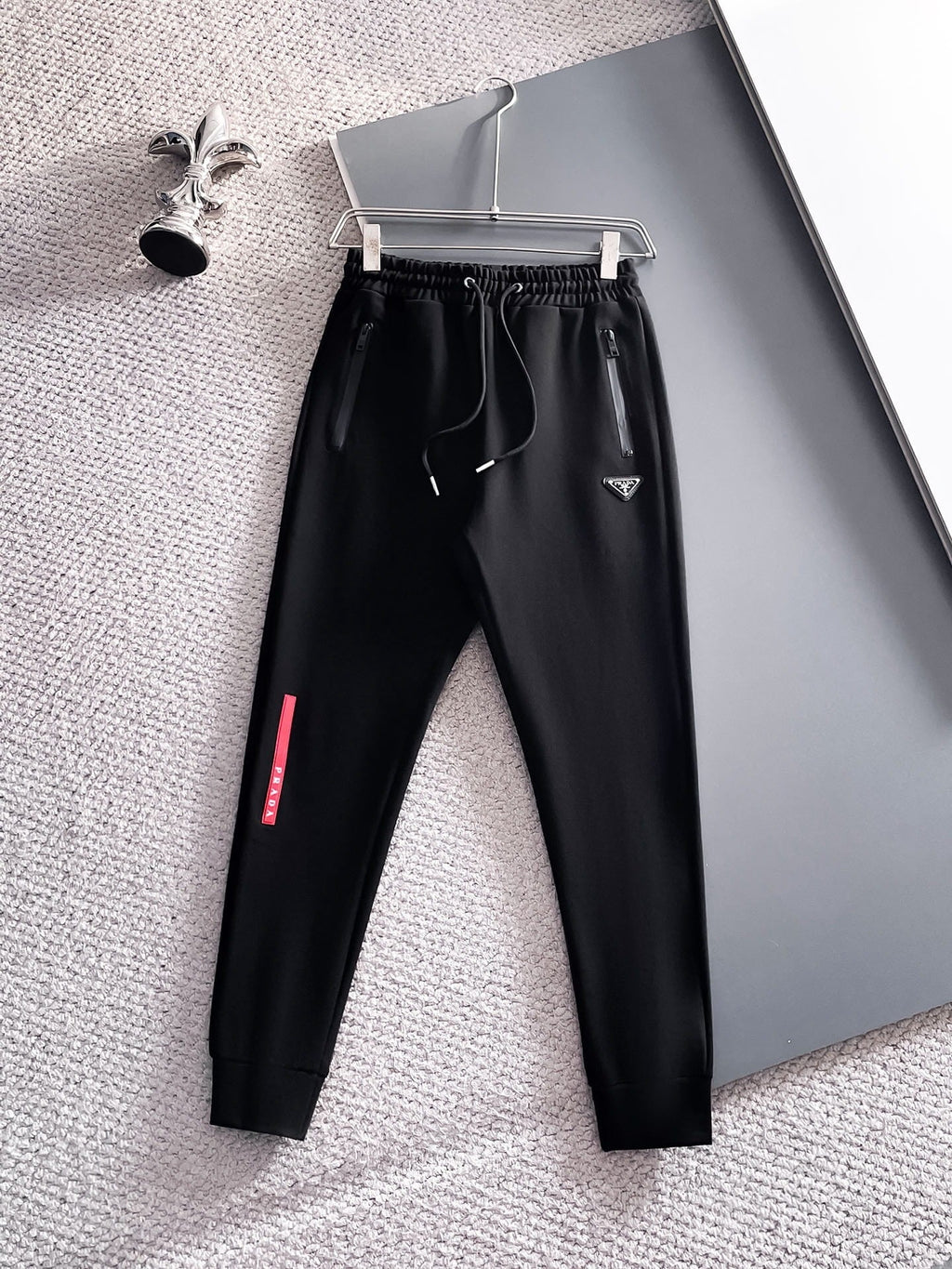 Prada Linea Rossa Tracksuit Set - Black Technical Knit Zip Jacket & Jogger Suit