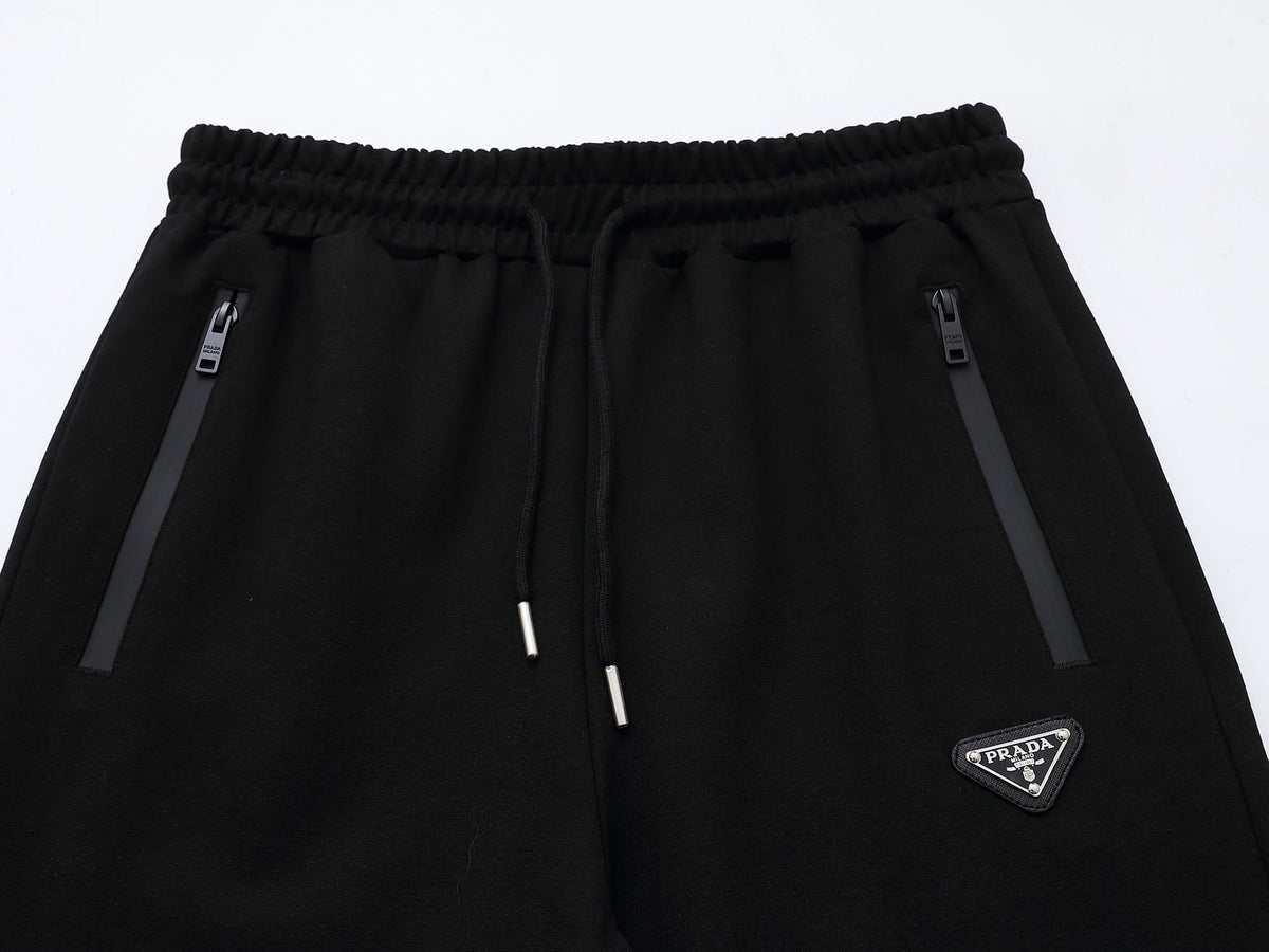 Prada Linea Rossa Tracksuit Set - Black Technical Knit Zip Jacket & Pants
