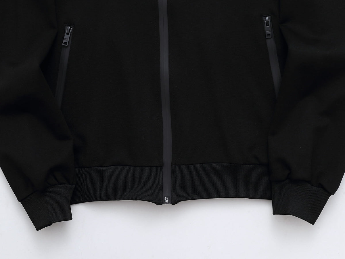 Prada Linea Rossa Tracksuit Set - Black Technical Knit Zip Jacket & Pants