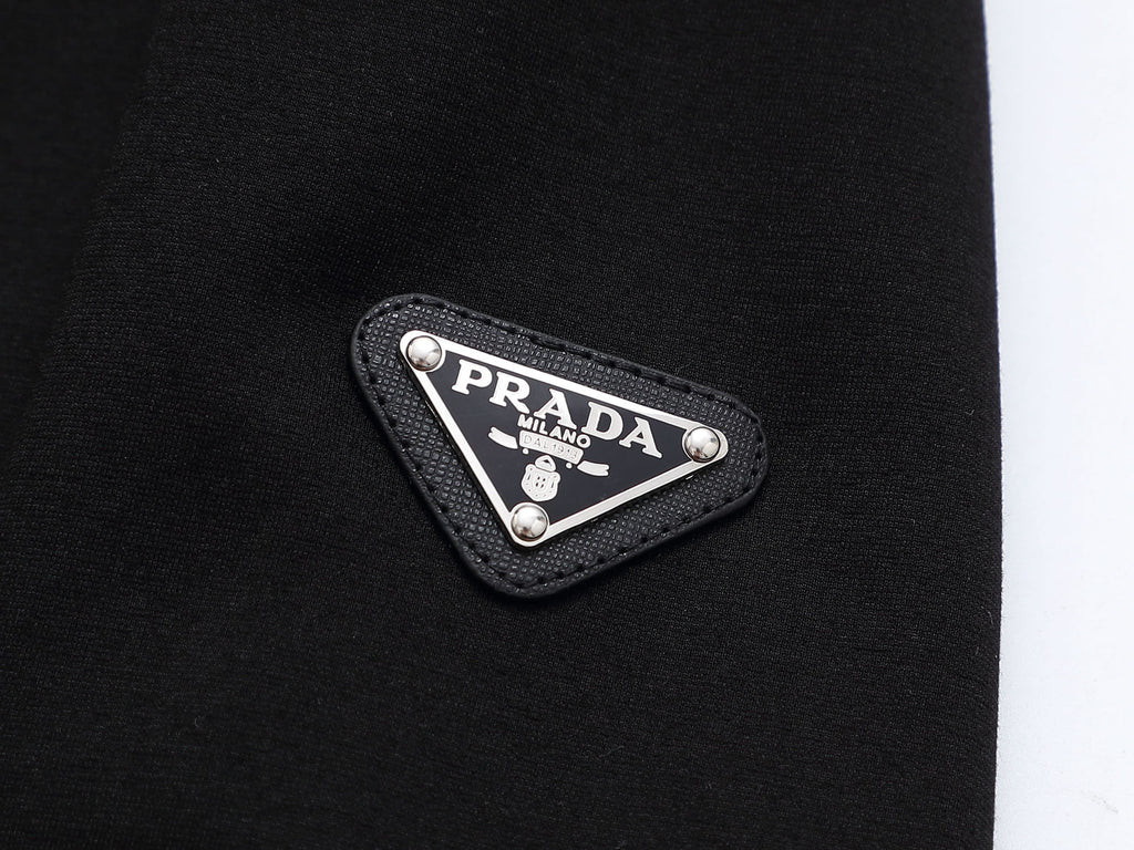 Prada Linea Rossa Tracksuit Set - Black Technical Knit Zip Jacket & Pants