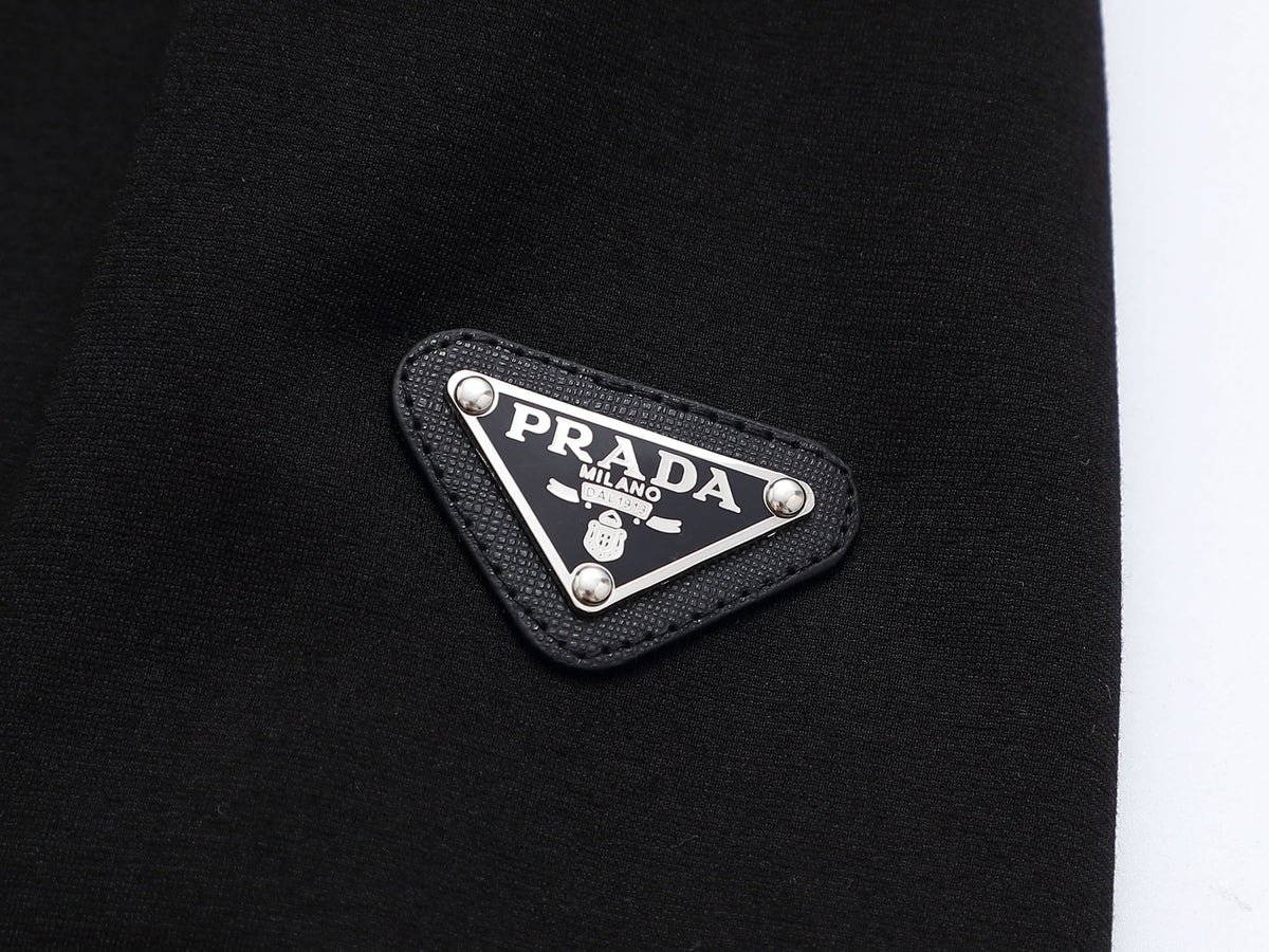 Prada Linea Rossa Tracksuit Set - Black Technical Knit Zip Jacket & Pants