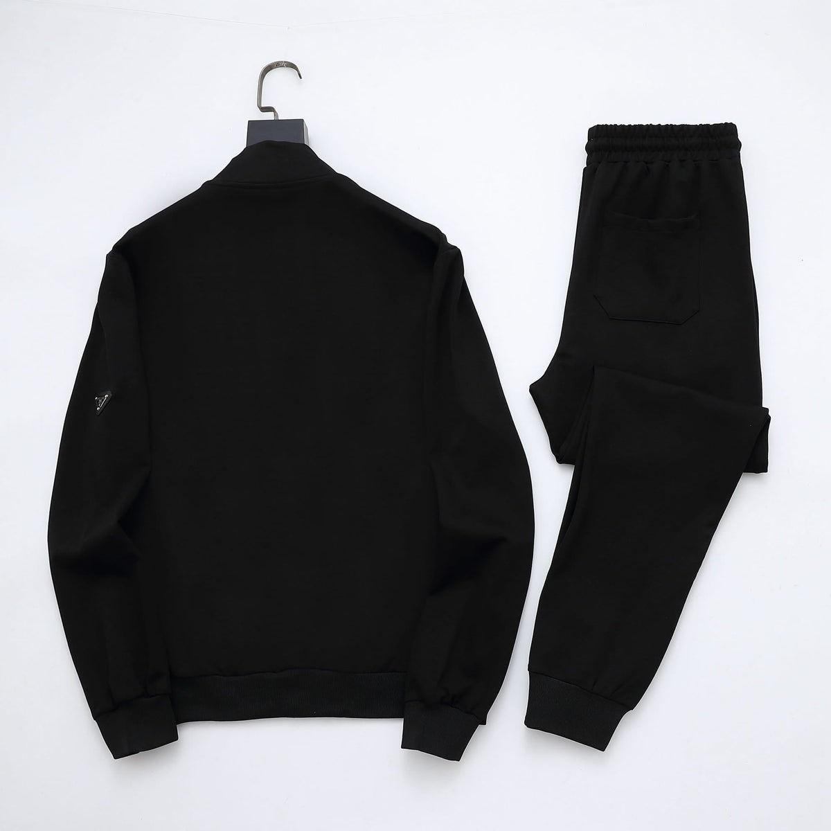Prada Linea Rossa Tracksuit Set - Black Technical Knit Zip Jacket & Pants