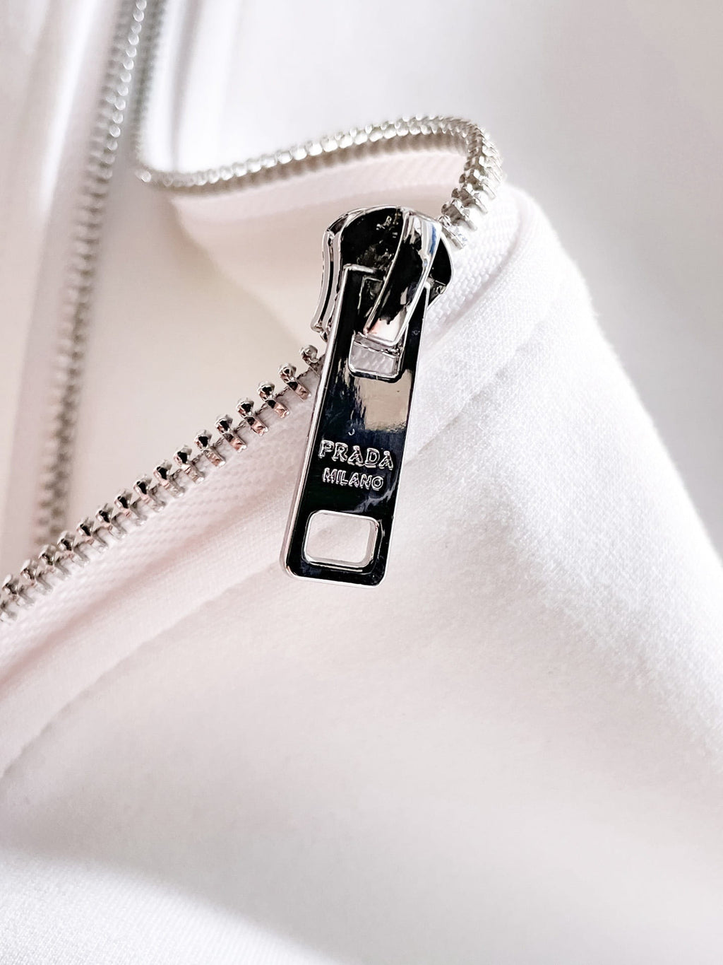 Prada Linea Rossa Tracksuit Set - White Technical Knit Stripe Zip Jacket & Pants