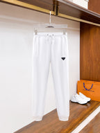 Prada Linea Rossa White Tracksuit Set - Technical Knit Zip-Up Hoodie & Jogger Suit
