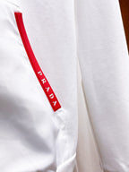 Prada Linea Rossa White Tracksuit Set - Technical Knit Zip-Up Hoodie & Jogger Suit