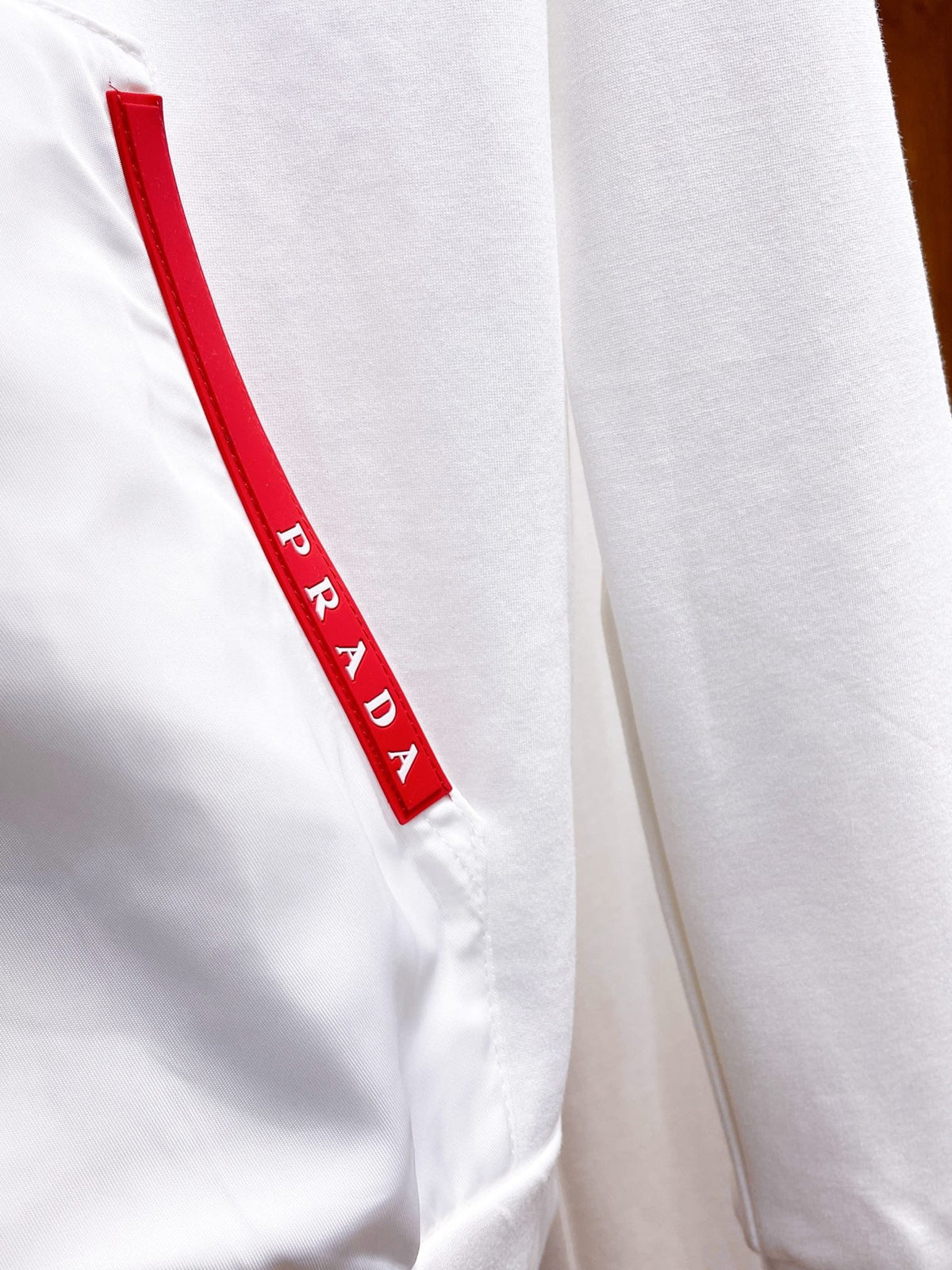 Prada Linea Rossa White Tracksuit Set - Technical Knit Zip-Up Hoodie & Jogger Suit