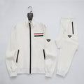 Prada Linea Rossa Tracksuit Set - White Technical Knit Zip Jacket & Pants