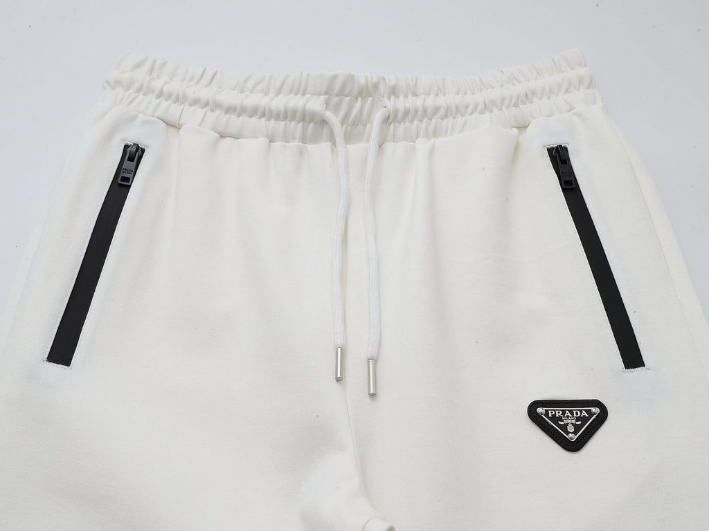 Prada Linea Rossa Tracksuit Set - White Technical Knit Zip Jacket & Pants