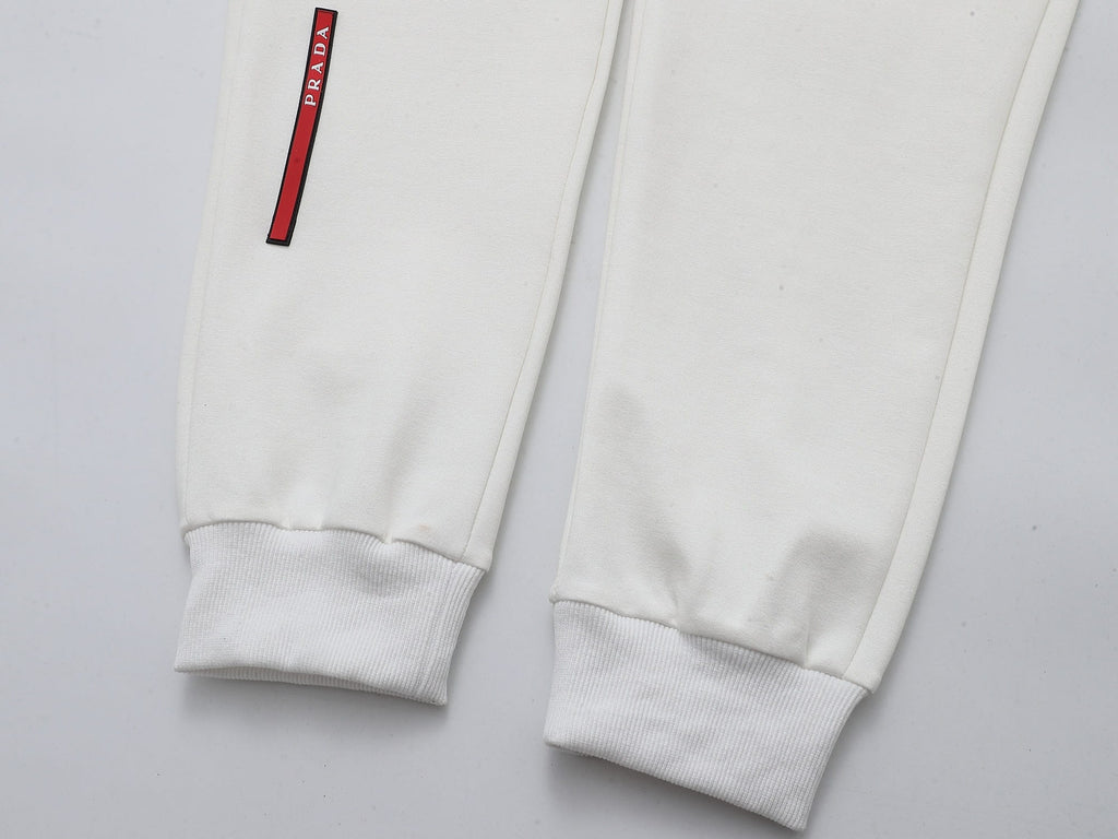 Prada Linea Rossa Tracksuit Set - White Technical Knit Zip Jacket & Pants