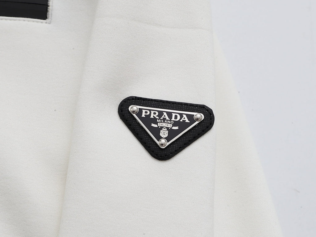 Prada Linea Rossa Tracksuit Set - White Technical Knit Zip Jacket & Pants