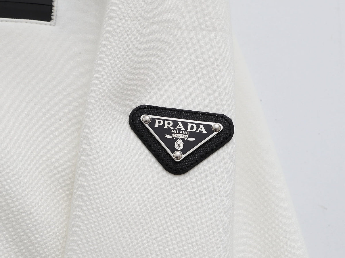 Prada Linea Rossa Tracksuit Set - White Technical Knit Zip Jacket & Pants